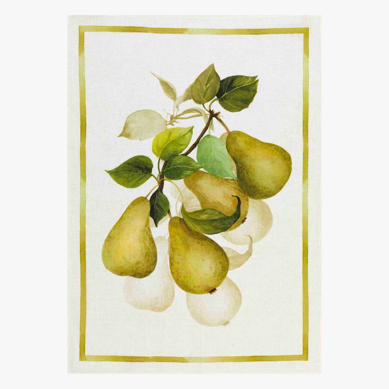 Linen tea towel Pears