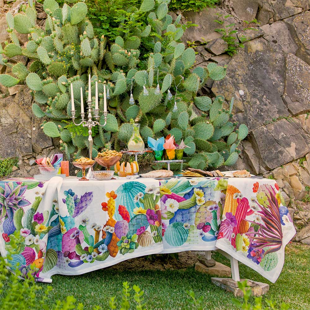 Linen Tablecloth Kactus - La-Bottega-di-Casa