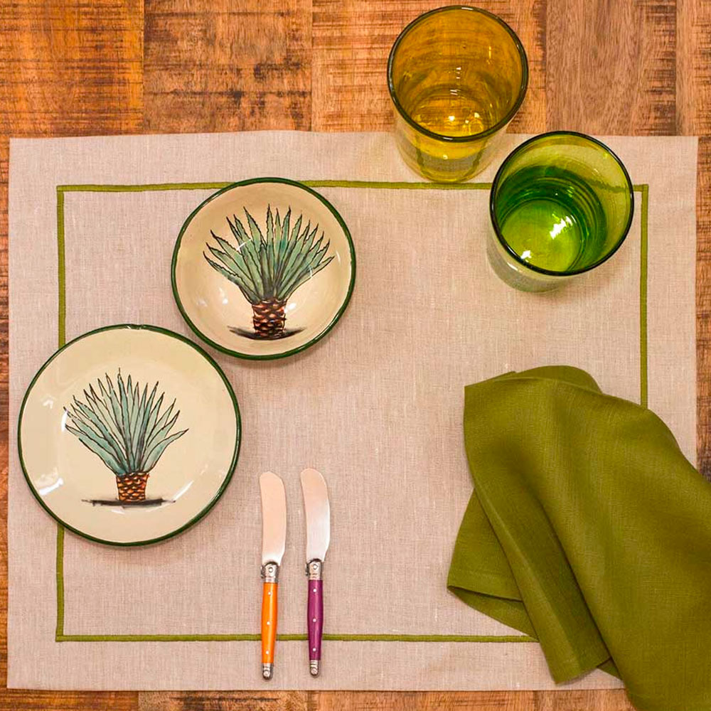 Linen placemat with acrylic coating Cordonetto