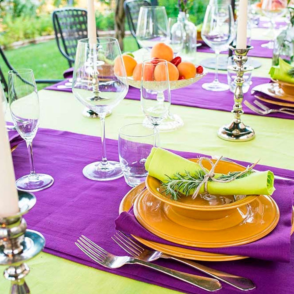 Solid Color Linen table runner