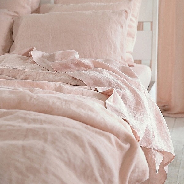 Bed sheets set "Stone Washed" Pink