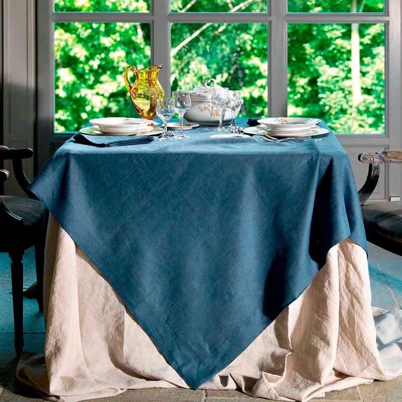 Solid color italian linen tablecloth