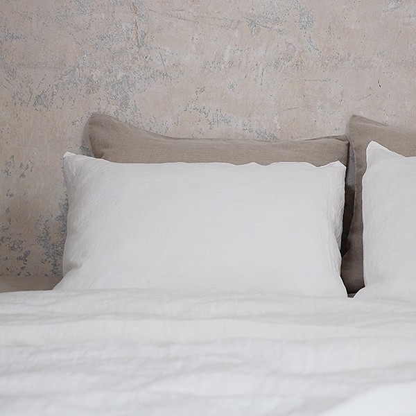 Bed sheets set "Stone Washed" White