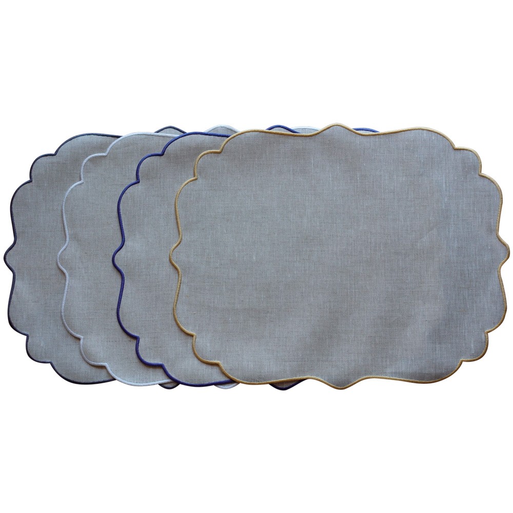 Linen placemat with acrylic coating Cordonetto - Oval