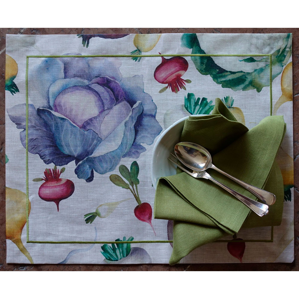 coated linen placemat potager