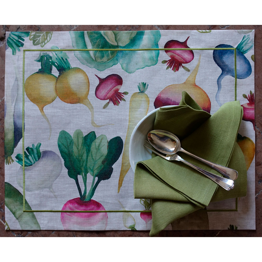 coated linen placemat potager