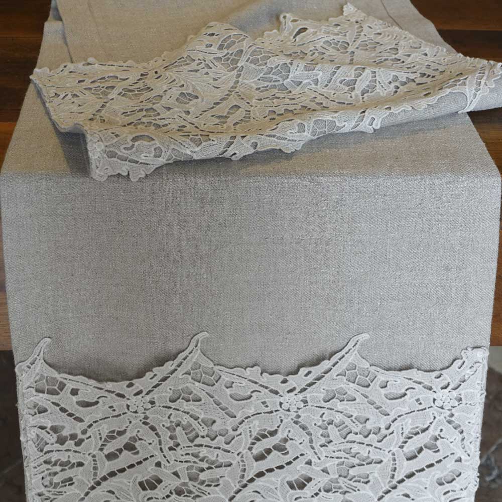 Table runner with lace