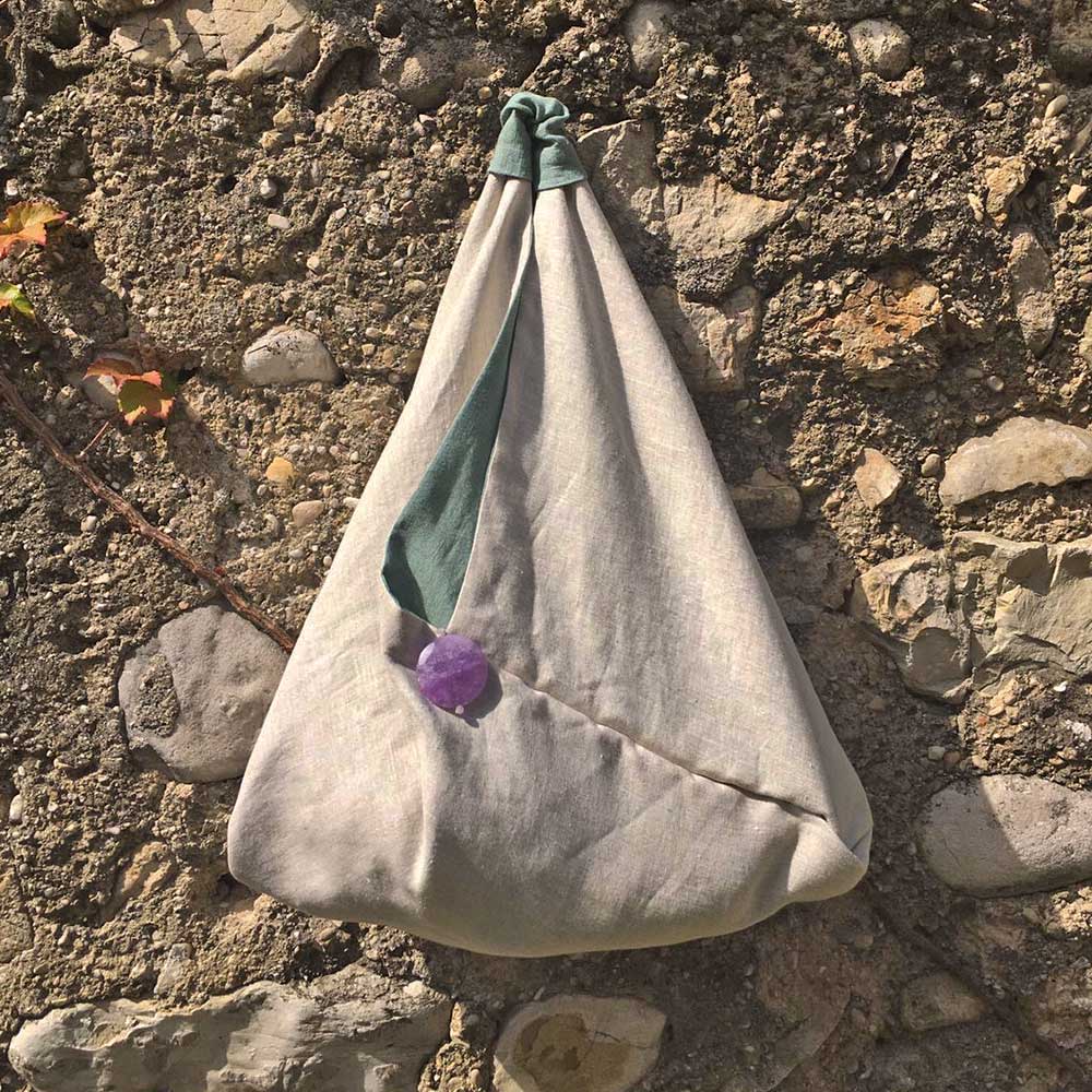 Grey linen bag - La Bottega di Casa