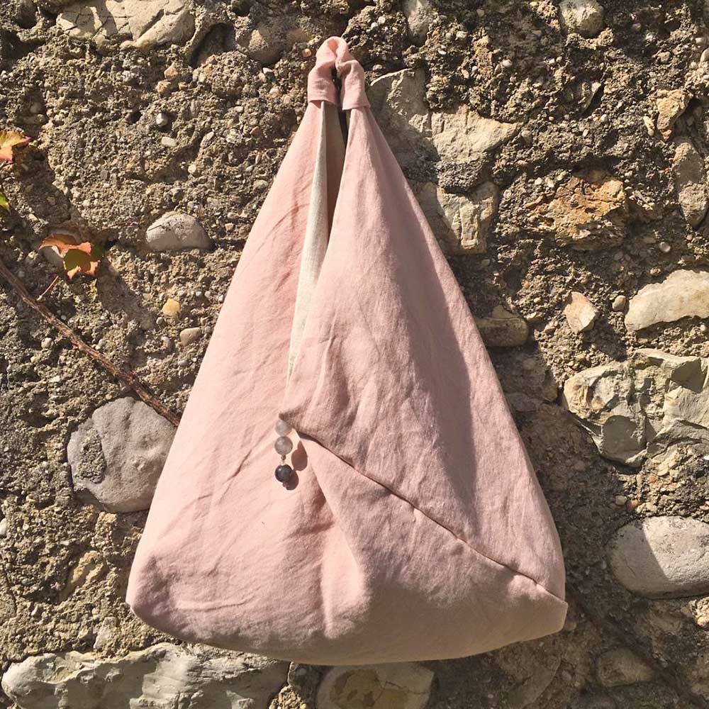 Bolsa de lino rosa - La Bottega di Casa