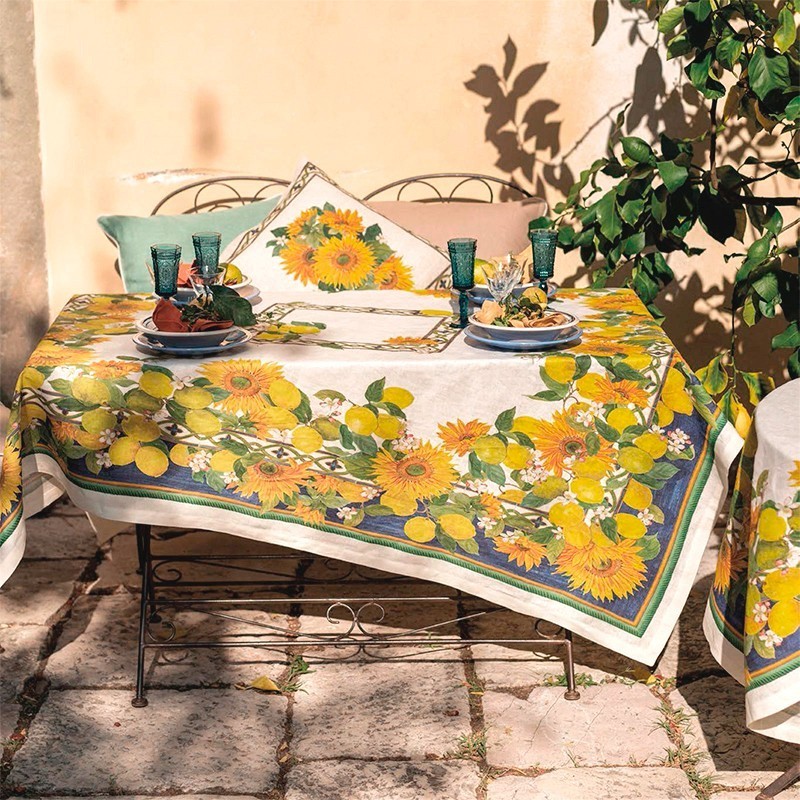 Linen Tablecloth Etruscan Garden