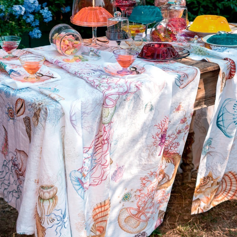Hemp Tablecloth Acrylic Coated Medusa - La Bottega di Casa
