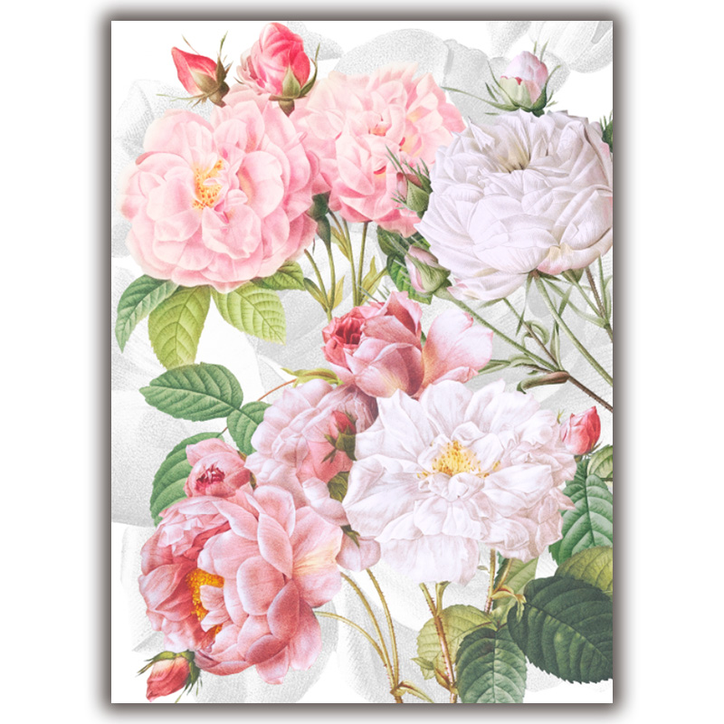 Linen Tea Towel Roses 1- La Bottega di casa