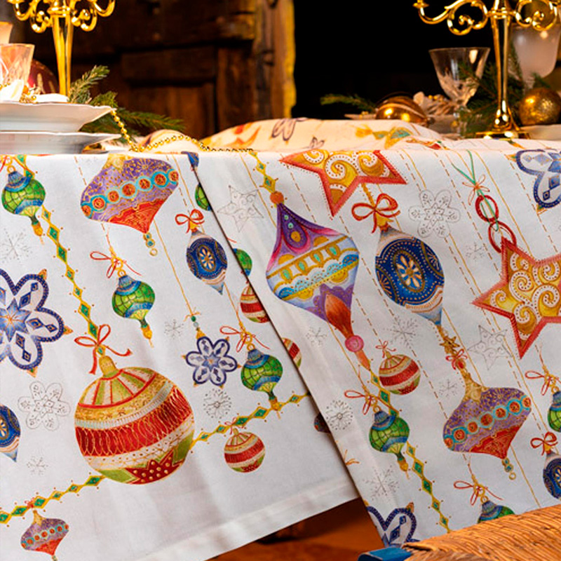 Cotton Tablecloth Stardust - LA BOTTEGA DI CASA