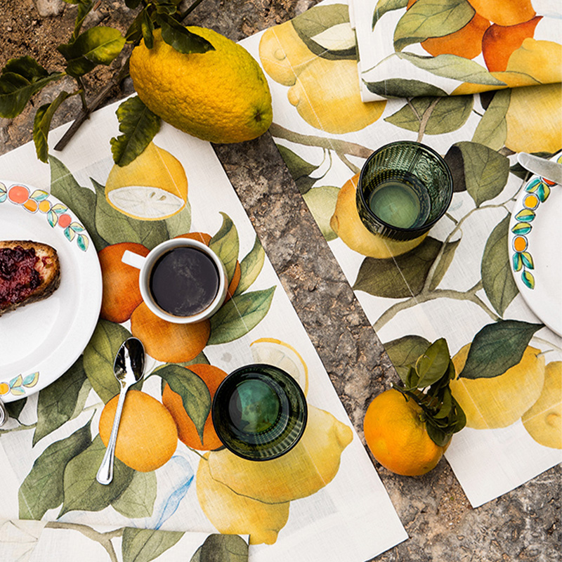 Linen Placemats with lemons