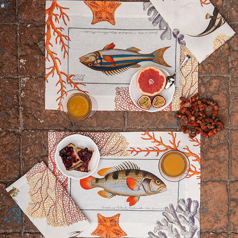 placemats with fish designs