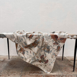 Linen Tablecloth Owls