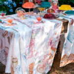 Coated hemp tablecloth Medusa