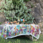 linen tablecloth kactus