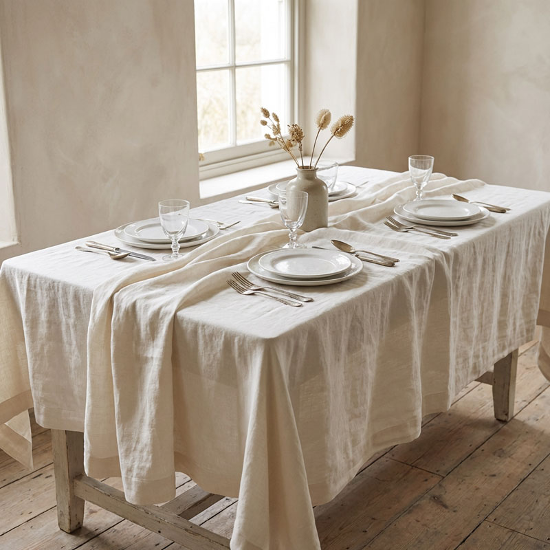 Linen Tablecloth Vintage Panna-la-bottega-di-casa Linen Tablecloth Vintage Panna