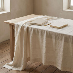 Linen Tablecloth Vintage Panna
