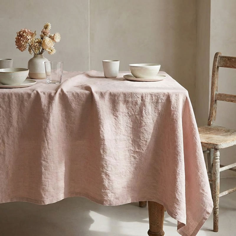 Linen tablecloth Vintage Old Rose-la-bottega-di-casa Linen tablecloth Vintage Old Rose
