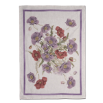 Linen Tea Towel Poppy viola