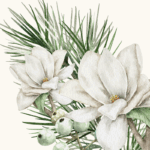 napkin with magnolia design