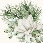 napkin with magnolia design