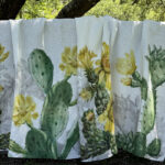 linen tablecloth with refined prickly pears motifs