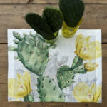 linen placemat with prickly pears designs