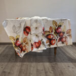 Linen Tablecloth with Rosehips designs