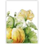 Tea Towel with Squash Blossoms design
