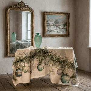 tablecloth sfere natalizie