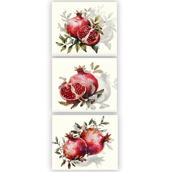 linen placemats featuring elegant watercolor pomegranate designs