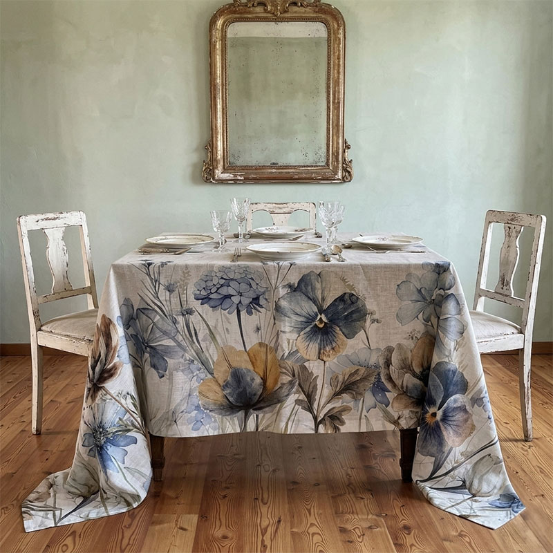 Tablecloth Panse'-la-bottega-di-casa tovaglia con ortensie e panse
