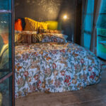 lenzuola in raso di cotone a fiori ikebana