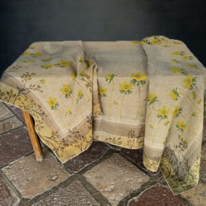 tablecloth linen and hemp with yellow flowers