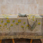 tablecloth linen and hemp with yellow flowers