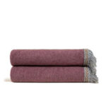 plaid in bamboo color melograno