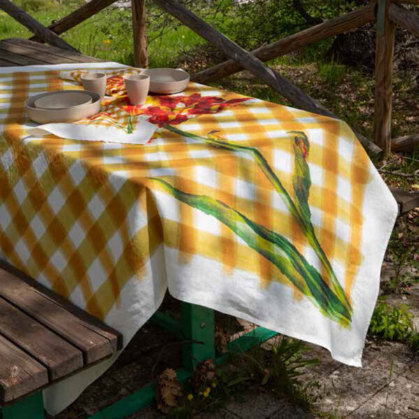 Linen Tablecloth Fiore Rosso