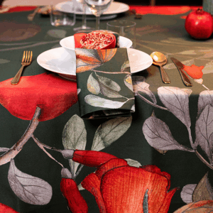 Stain-resistant Cotton Tablecloth Grenade Verde