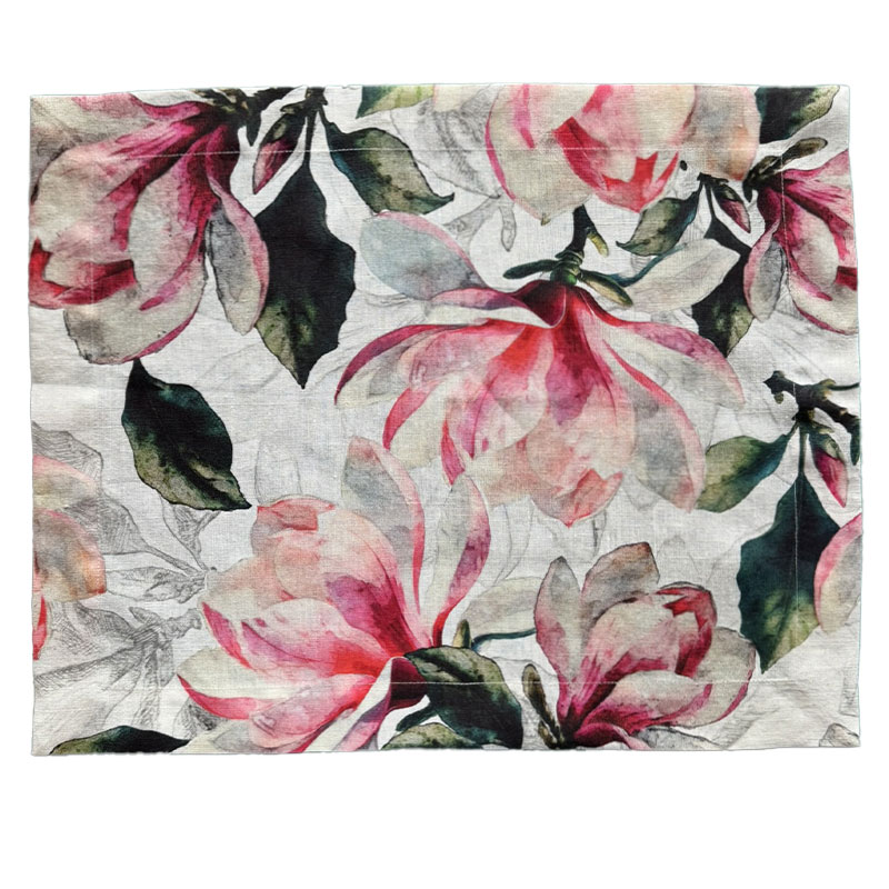 tovaglietta-magnolia-rosa-3---la-Bottega-di-casa Linen Placemat Magnolia Rosa