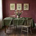 Vintage Linen Tablecloth · Military Green